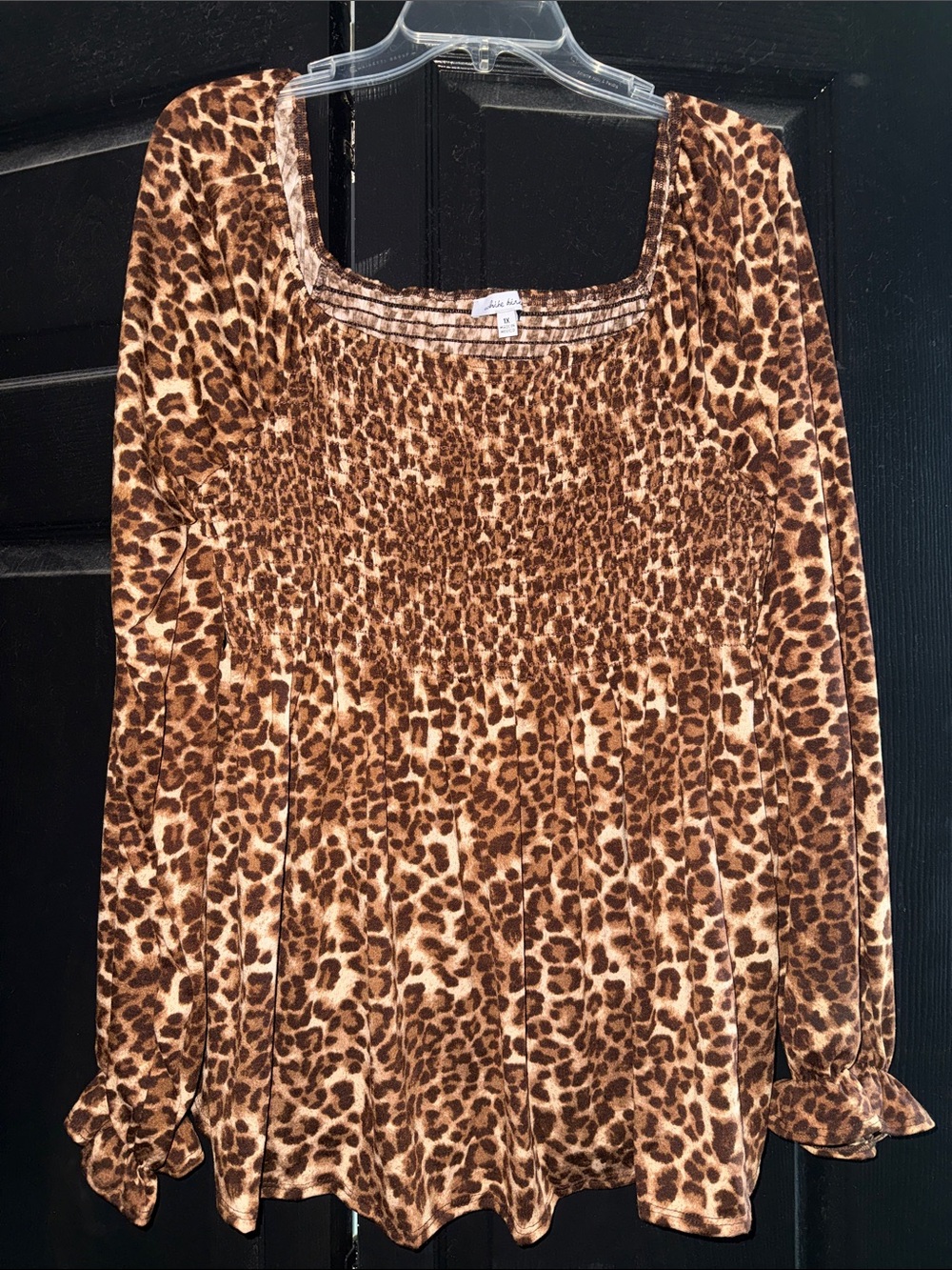 White birch leopard peplum top